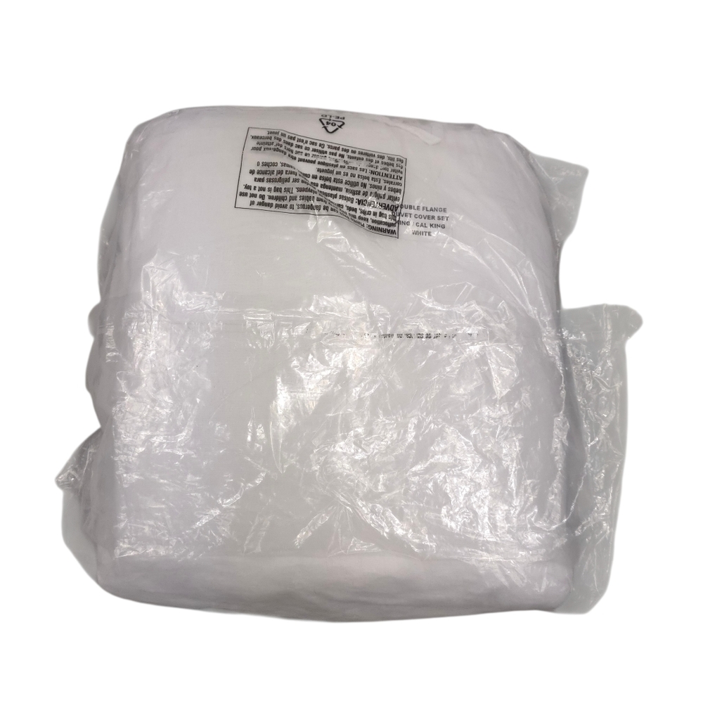 Quince European Linen Double Flange Duvet Cover Set in White - Picture 5 of 9
